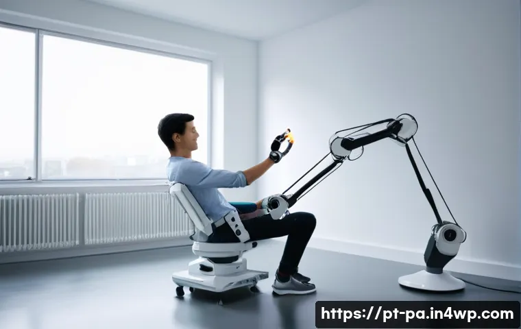 뉴럴 인터페이스의 시장 전망 - **Prompt 1: Empowering Mobility and Communication**
"A heartwarming image of a young adult, poss...
